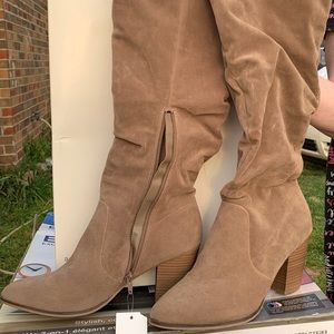 Women’s Lanae microsuede scrunch riding boots 8